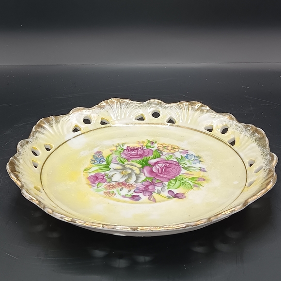 beautifull Rare Vintage Fine Porcelain Floral Saucer Normal Age Wear As Found - Picture 6 of 6